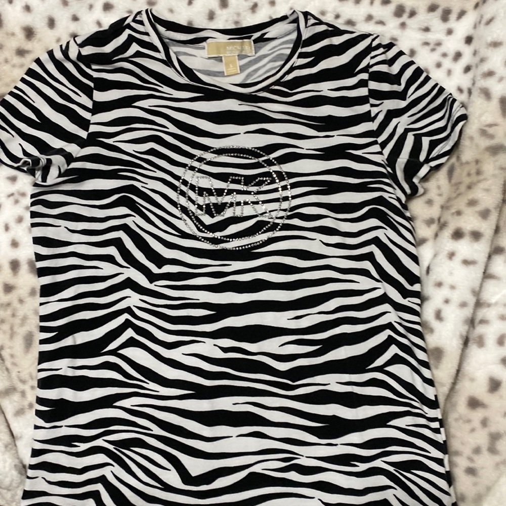 Michael Kors Zebra Print Tee. Size Small - image 1
